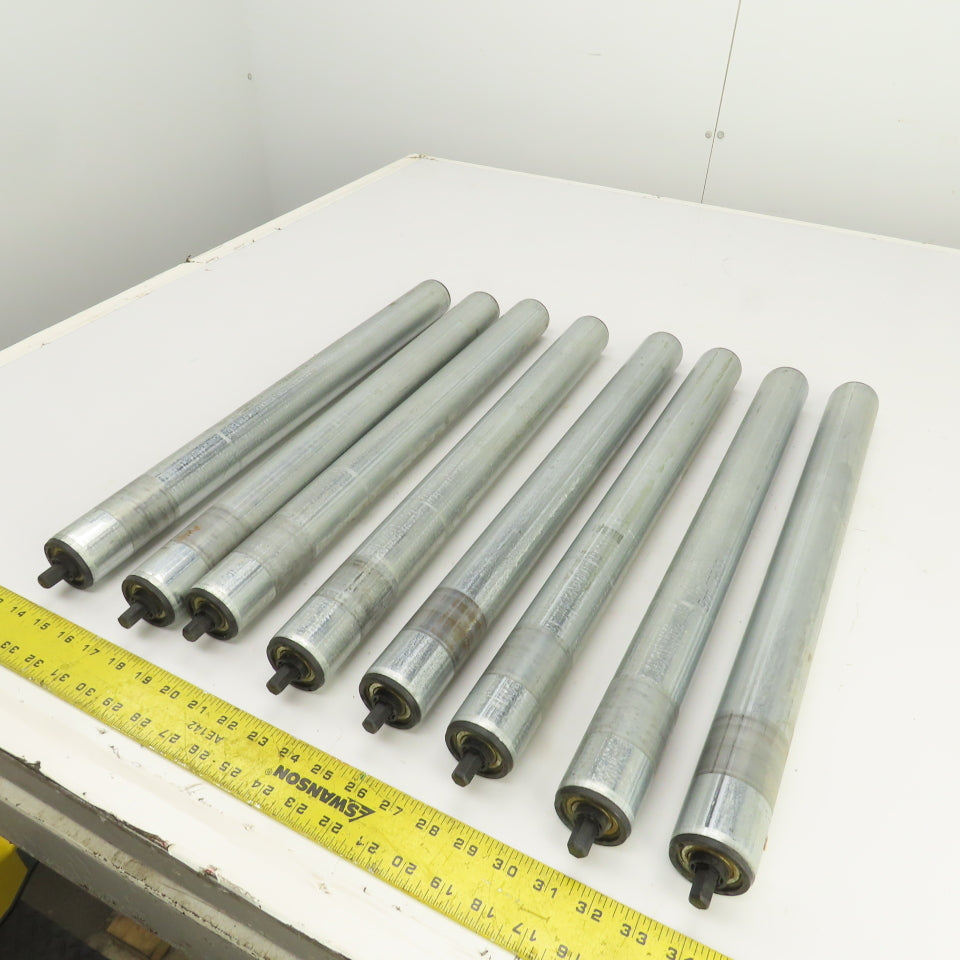Dematic S3453 HQ 1.900 OD 22"BF 23-3/8" OAL Gravity Conveyor Roller Lot Of 8