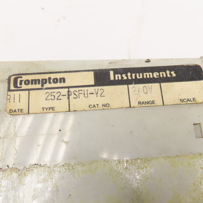 Crompton 252-PSFUV-2 Protector Trip Relay 240V 60Hz Deenergize On Trip