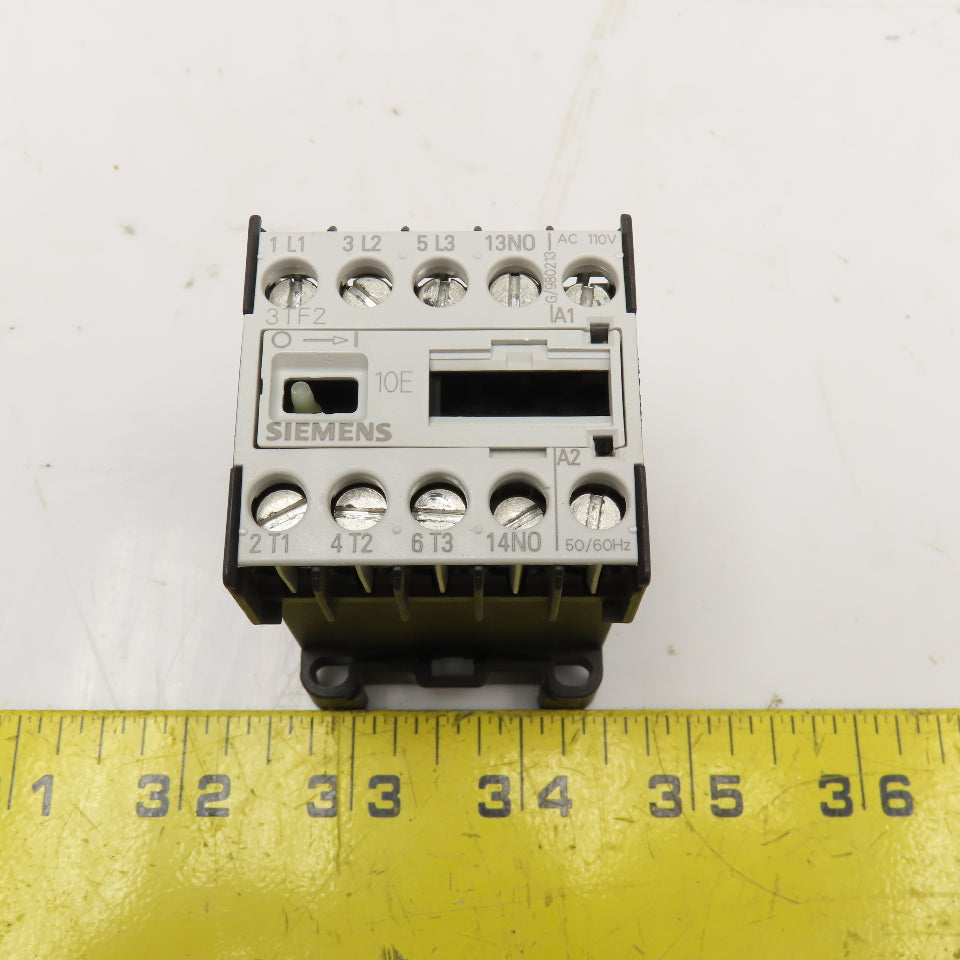 Siemens 3TF2010-0AG2 Size 00 3 Pole Contactor 1NO 600V 5Hp 110V Coil