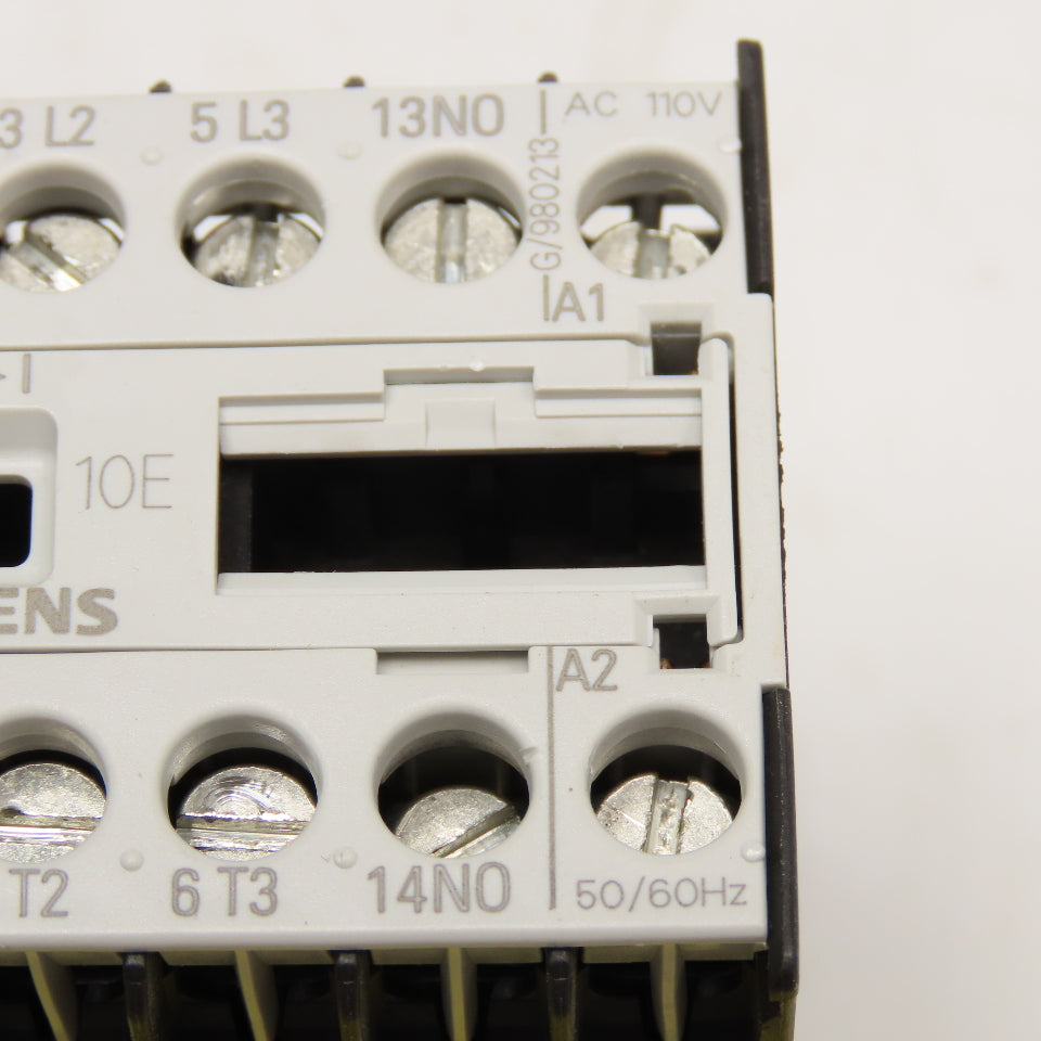 Siemens 3TF2010-0AG2 Size 00 3 Pole Contactor 1NO 600V 5Hp 110V Coil