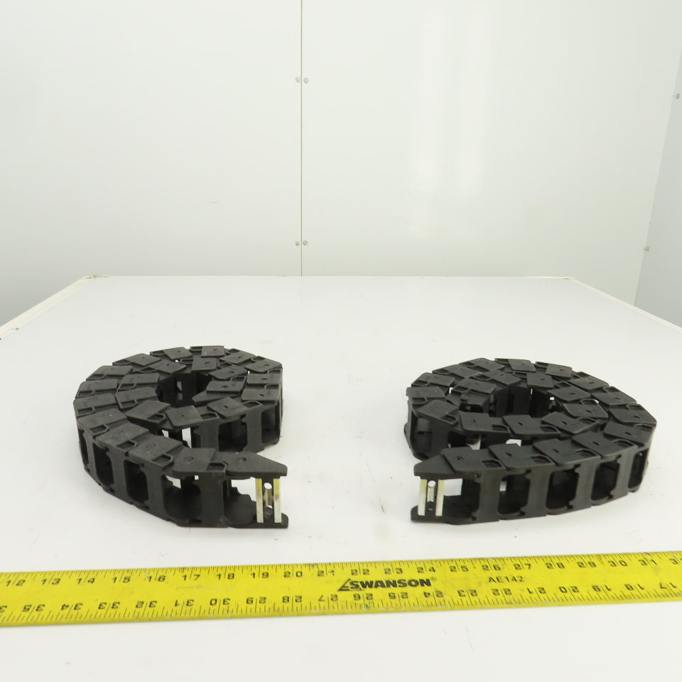 OKSO 0450.22 43" OAL Cable Carrier Energy Drag Chain 1.5" x 1" ID Lot Of 2