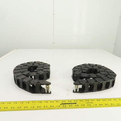 OKSO 0450.22 43" OAL Cable Carrier Energy Drag Chain 1.5" x 1" ID Lot Of 2