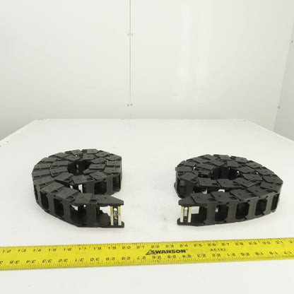 OKSO 0450.22 43" OAL Cable Carrier Energy Drag Chain 1.5" x 1" ID Lot Of 2