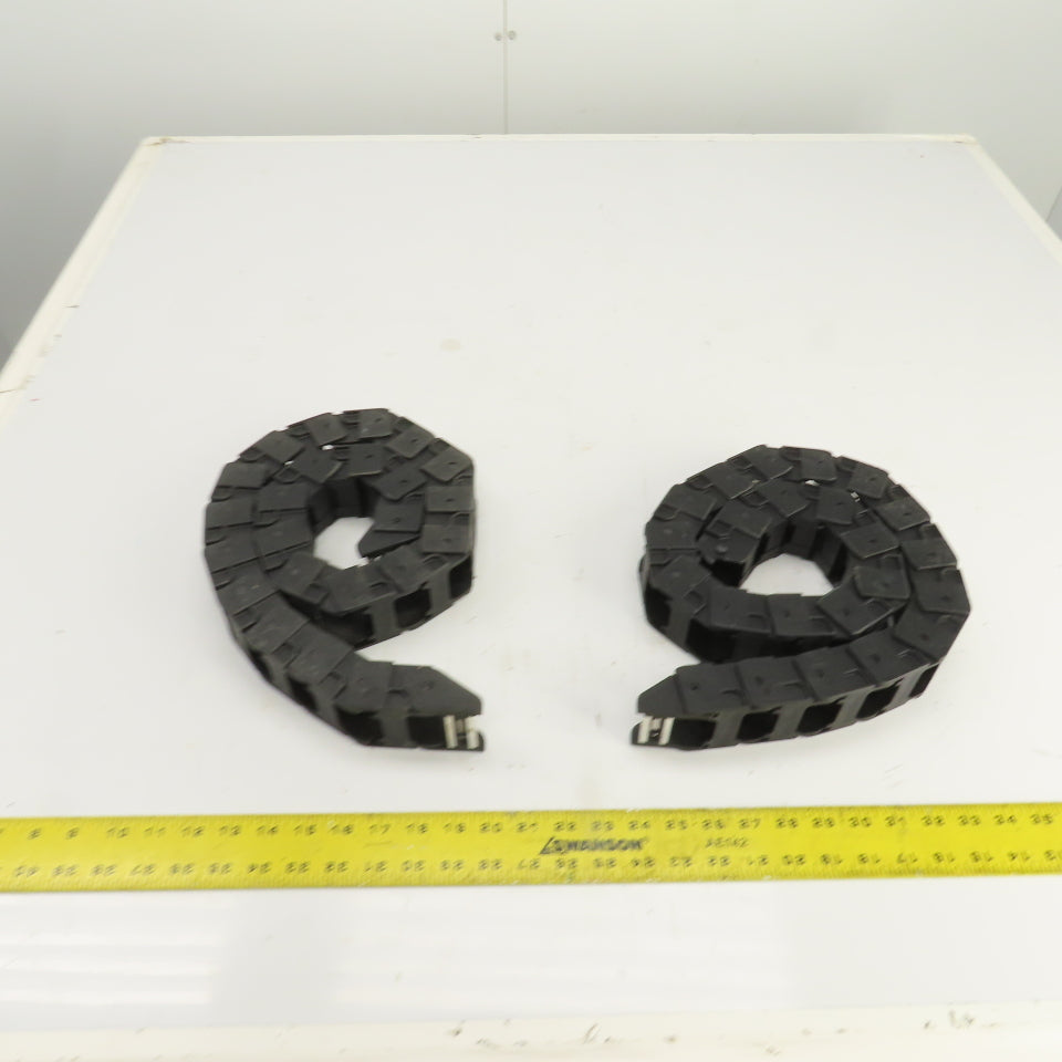 OKSO 0450.22 43" OAL Cable Carrier Energy Drag Chain 1.5" x 1" ID Lot Of 2