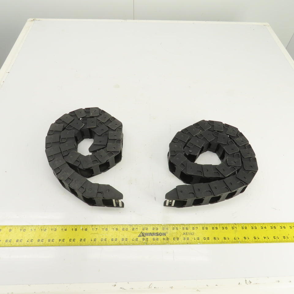 OKSO 0450.22 43" OAL Cable Carrier Energy Drag Chain 1.5" x 1" ID Lot Of 2
