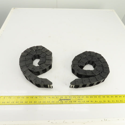 OKSO 0450.22 43" OAL Cable Carrier Energy Drag Chain 1.5" x 1" ID Lot Of 2