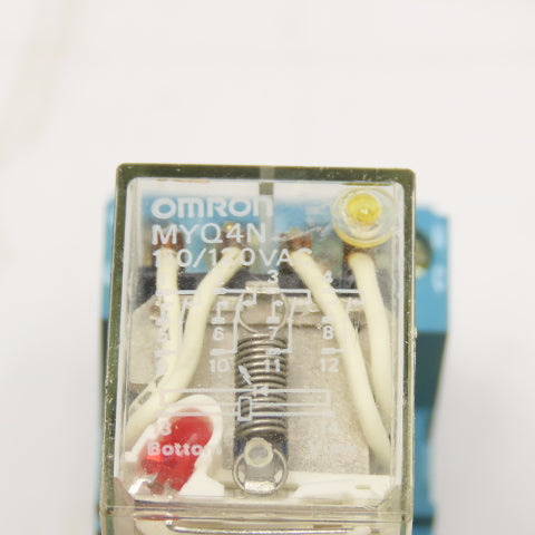 Omron MYQ4N 110/120VAC Relay Module W/ Socket Base