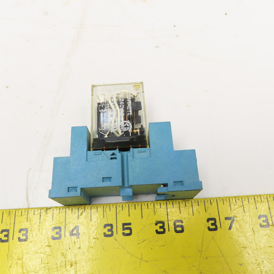 Omron MYQ4N 110/120VAC Relay Module W/ Socket Base