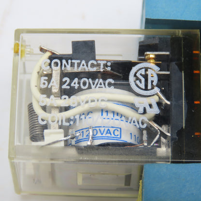 Omron MYQ4N 110/120VAC Relay Module W/ Socket Base