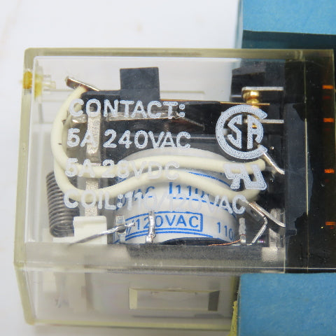 Omron MYQ4N 110/120VAC Relay Module W/ Socket Base
