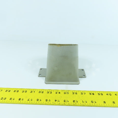 4" Round x 4-1/4" x 2-1/4" Rectangular Steel Vacuum Duct Suction Adapter