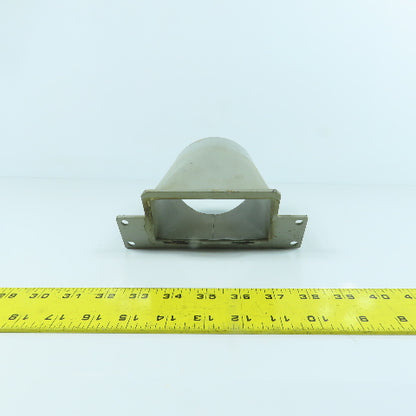 4" Round x 4-1/4" x 2-1/4" Rectangular Steel Vacuum Duct Suction Adapter