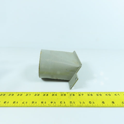 4" Round x 4-1/4" x 2-1/4" Rectangular Steel Vacuum Duct Suction Adapter