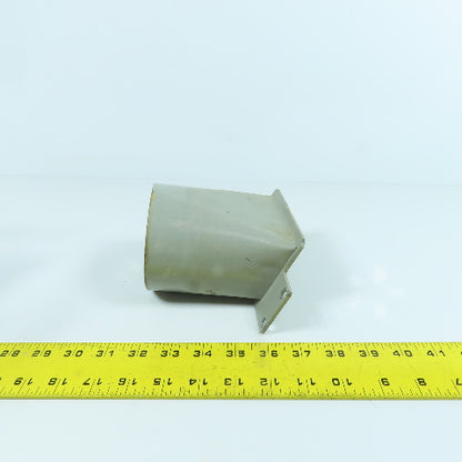 4" Round x 4-1/4" x 2-1/4" Rectangular Steel Vacuum Duct Suction Adapter