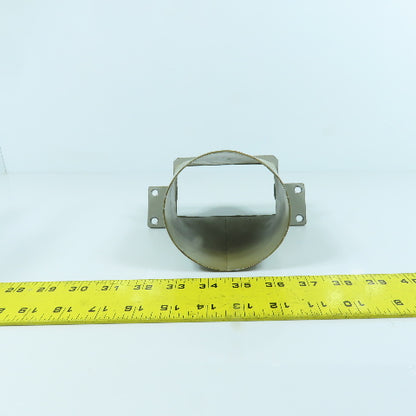 4" Round x 4-1/4" x 2-1/4" Rectangular Steel Vacuum Duct Suction Adapter