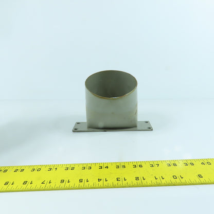 4" Round x 4-1/4" x 2-1/4" Rectangular Steel Vacuum Duct Suction Adapter