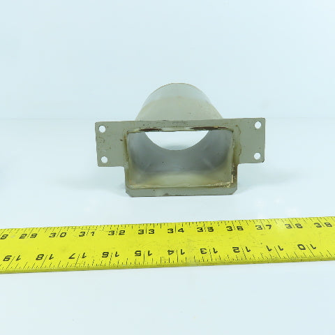 4" Round x 4-1/4" x 2-1/4" Rectangular Steel Vacuum Duct Suction Adapter