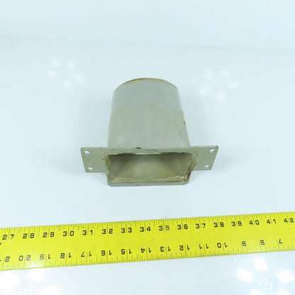 4" Round x 4-1/4" x 2-1/4" Rectangular Steel Vacuum Duct Suction Adapter