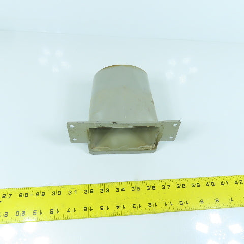 4" Round x 4-1/4" x 2-1/4" Rectangular Steel Vacuum Duct Suction Adapter