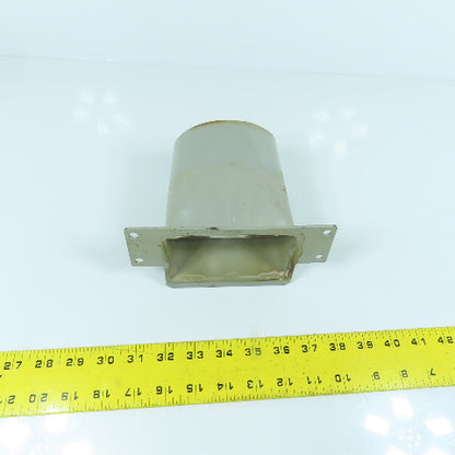 4" Round x 4-1/4" x 2-1/4" Rectangular Steel Vacuum Duct Suction Adapter