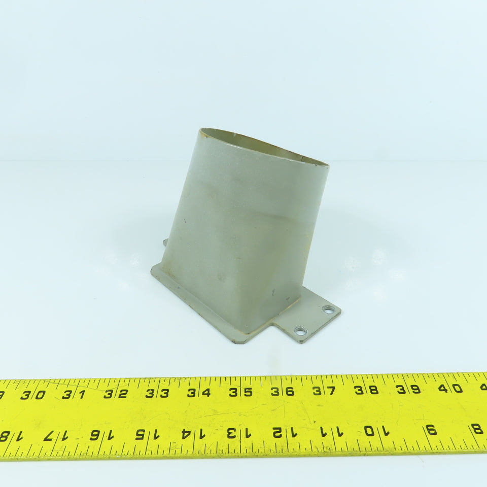 4" Round x 4-1/4" x 2-1/4" Rectangular Steel Vacuum Duct Suction Adapter