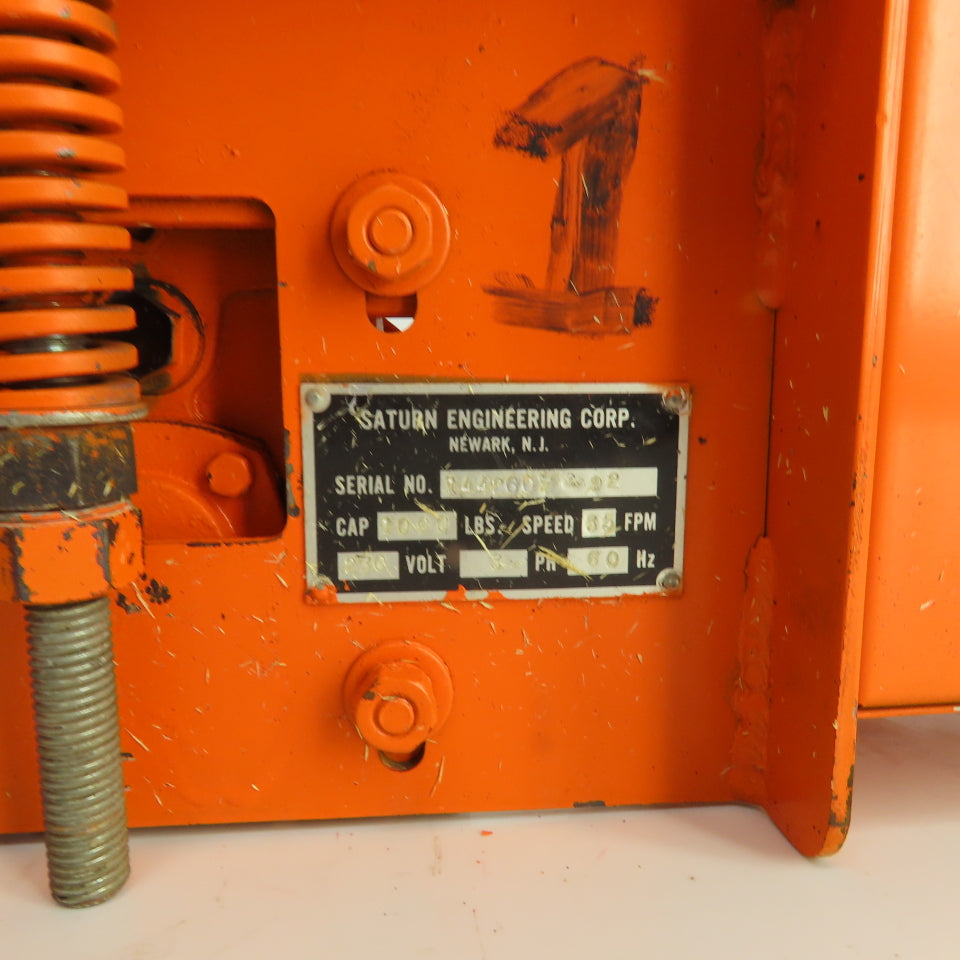 Saturn Engineering 1/2 Ton Power Beam Hoist Tractor Drive Trolley 19FPM 3PH