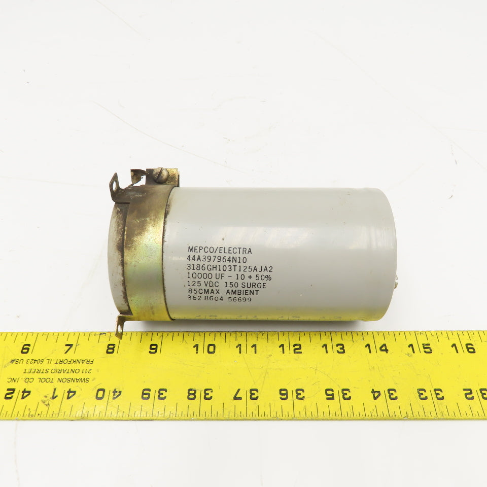 Mepco Electra 44B399210-001 10000 uF -10+50% 125VDC 150 Surge Capacitor