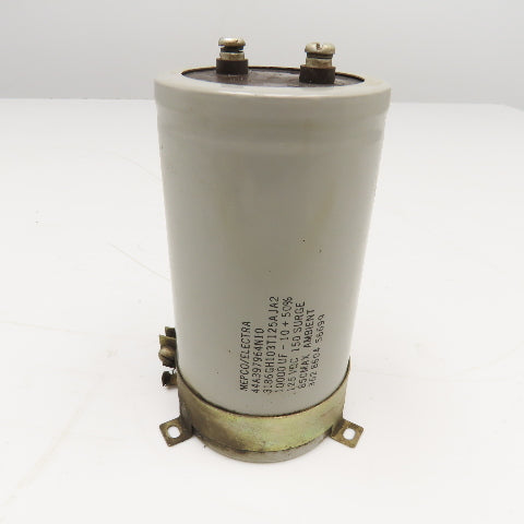 Mepco Electra 44B399210-001 10000 uF -10+50% 125VDC 150 Surge Capacitor