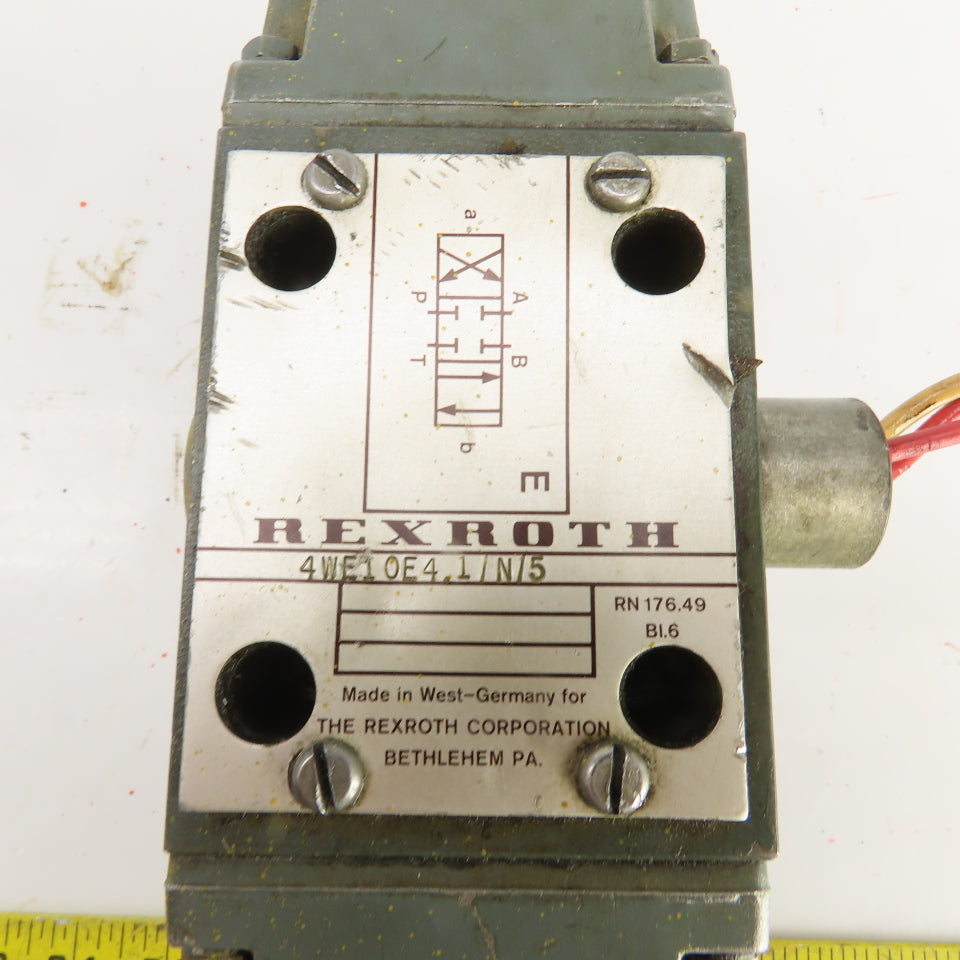 Rexroth 4WE10E4.1/N/5 Double Solenoid Hydraulic Directional Valve 120V Coil