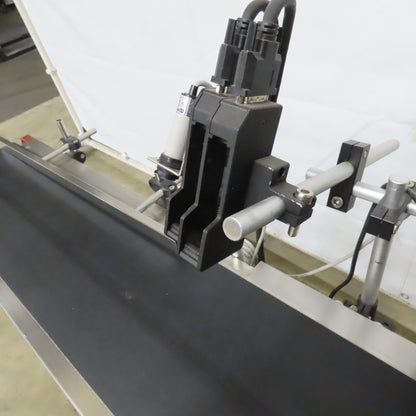 58" x 7-1/2" Wide Stainless Variable Speed Slide Bed Belt Conveyor 1PH W/Printer