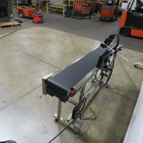 58" x 7-1/2" Wide Stainless Variable Speed Slide Bed Belt Conveyor 1PH W/Printer