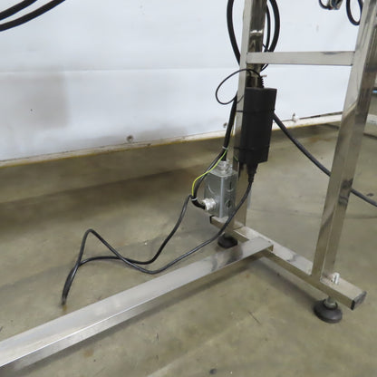 58" x 7-1/2" Wide Stainless Variable Speed Slide Bed Belt Conveyor 1PH W/Printer