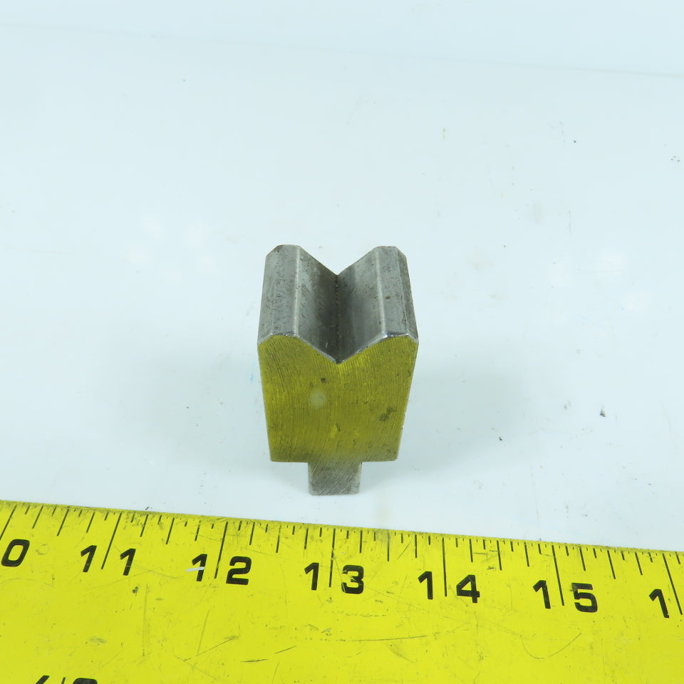 1" Press Brake Forming 90° V Angle Die Block 1/2" Tang 1.7" H 1-5/32" Thick