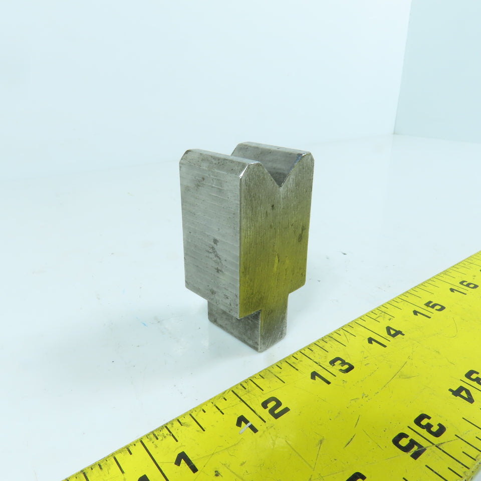 1" Press Brake Forming 90° V Angle Die Block 1/2" Tang 1.7" H 1-5/32" Thick