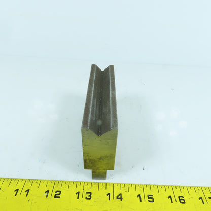 4" Press Brake Forming 90° V Angle Die Block 1/2" Tang 1.935" H 1" Thick