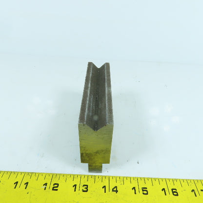 4" Press Brake Forming 90° V Angle Die Block 1/2" Tang 1.935" H 1" Thick