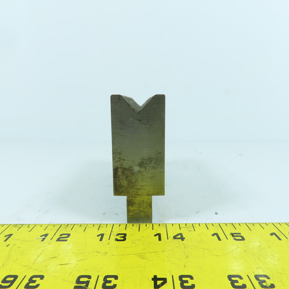 4" Press Brake Forming 90° V Angle Die Block 1/2" Tang 1.935" H 1" Thick