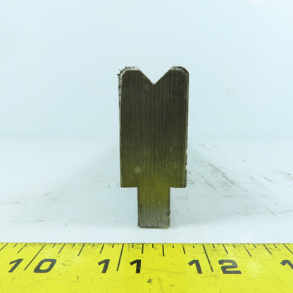 12-1/2" Press Brake Forming 90° V Angle Die Block 1" Thick 1-3/4" H 1/2" Tang