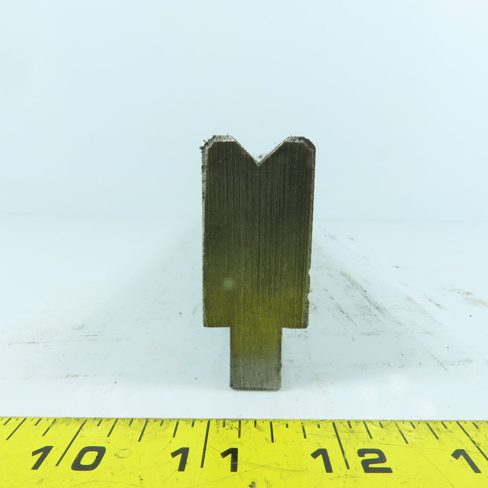 12-1/2" Press Brake Forming 90° V Angle Die Block 1" Thick 1-3/4" H 1/2" Tang