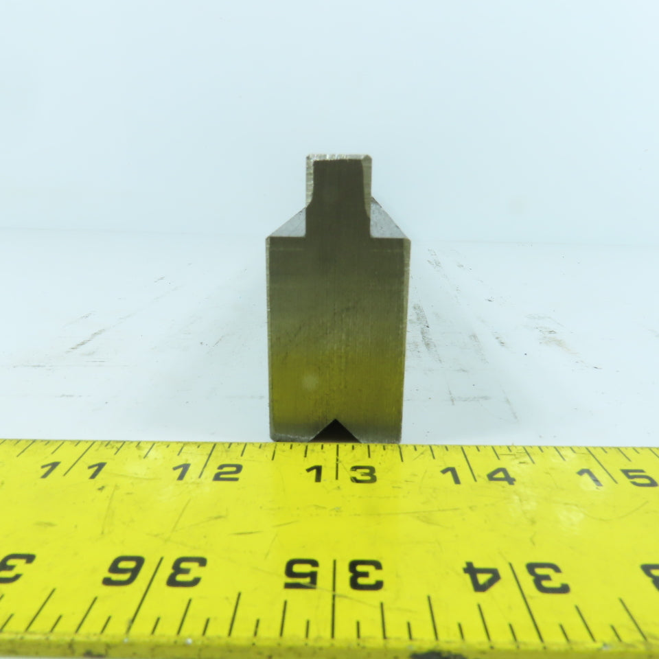 14-1/4" Press Brake Forming 90° V Angle Die Block 1-1/8" Thick 1-3/4"H 1/2" Tang