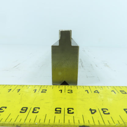 14-1/4" Press Brake Forming 90° V Angle Die Block 1-1/8" Thick 1-3/4"H 1/2" Tang