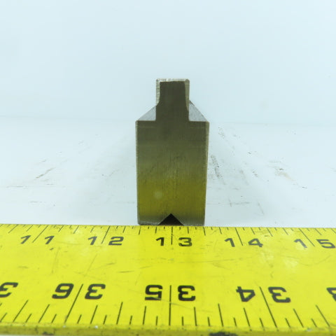 14-1/4" Press Brake Forming 90° V Angle Die Block 1-1/8" Thick 1-3/4"H 1/2" Tang