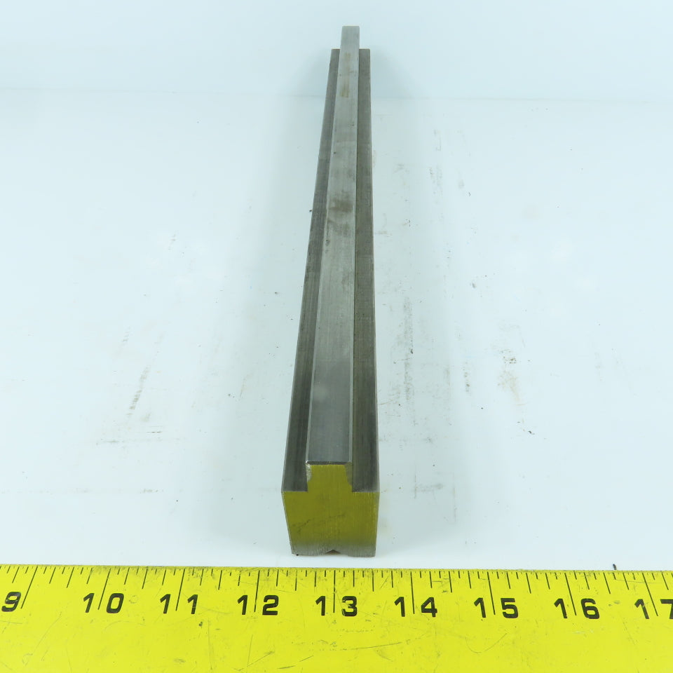 14-1/4" Press Brake Forming 90° V Angle Die Block 1-1/8" Thick 1-3/4"H 1/2" Tang