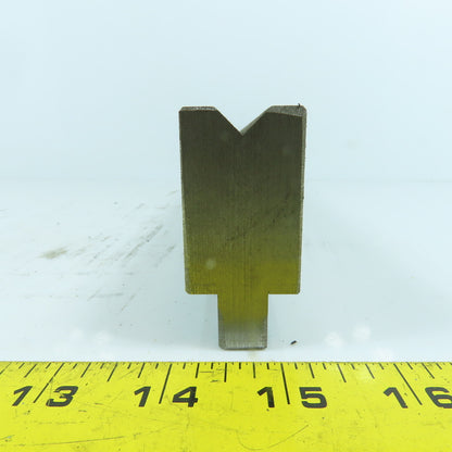 14-1/4" Press Brake Forming 90° V Angle Die Block 1-1/8" Thick 1-3/4"H 1/2" Tang