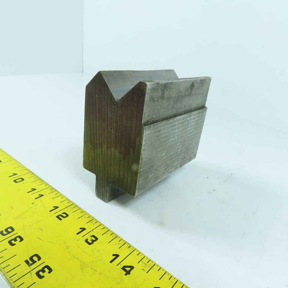 3-1/8" V-Angle Forming Press Brake Die Block 2-5/8" H 1.85" Thick 1/2" Tang