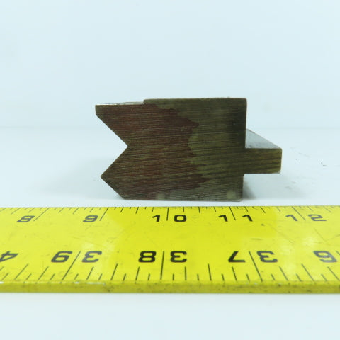 3-1/8" V-Angle Forming Press Brake Die Block 2-5/8" H 1.85" Thick 1/2" Tang
