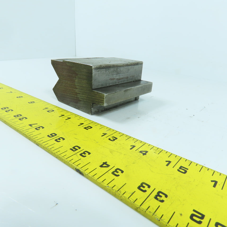 3-1/8" V-Angle Forming Press Brake Die Block 2-5/8" H 1.85" Thick 1/2" Tang