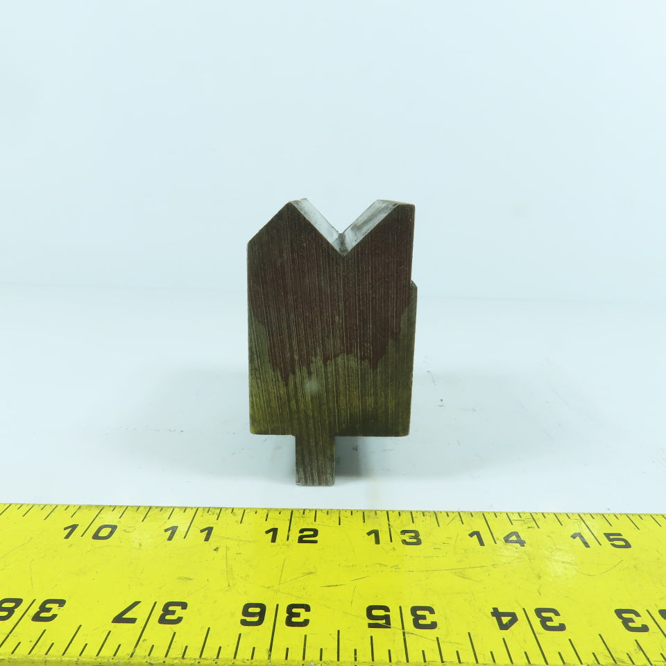 3-1/8" V-Angle Forming Press Brake Die Block 2-5/8" H 1.85" Thick 1/2" Tang