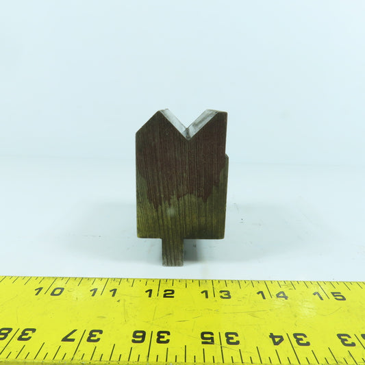 3-1/8" V-Angle Forming Press Brake Die Block 2-5/8" H 1.85" Thick 1/2" Tang