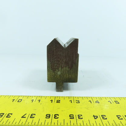 3-1/8" V-Angle Forming Press Brake Die Block 2-5/8" H 1.85" Thick 1/2" Tang